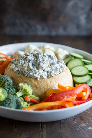 Spinach Dip in a Bread Bowl